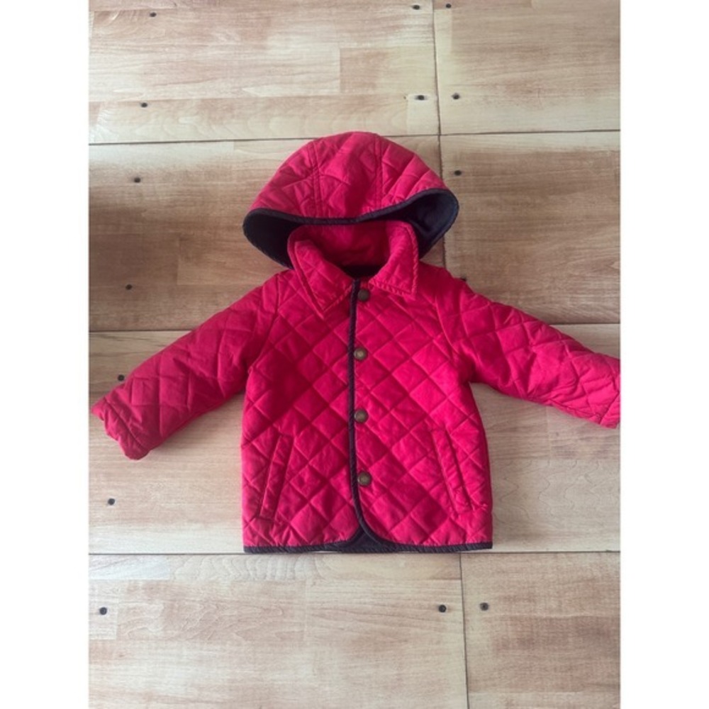 Red London Fog Baby Quilted Hooded Jacket‎ Pink 18M Snap Front
